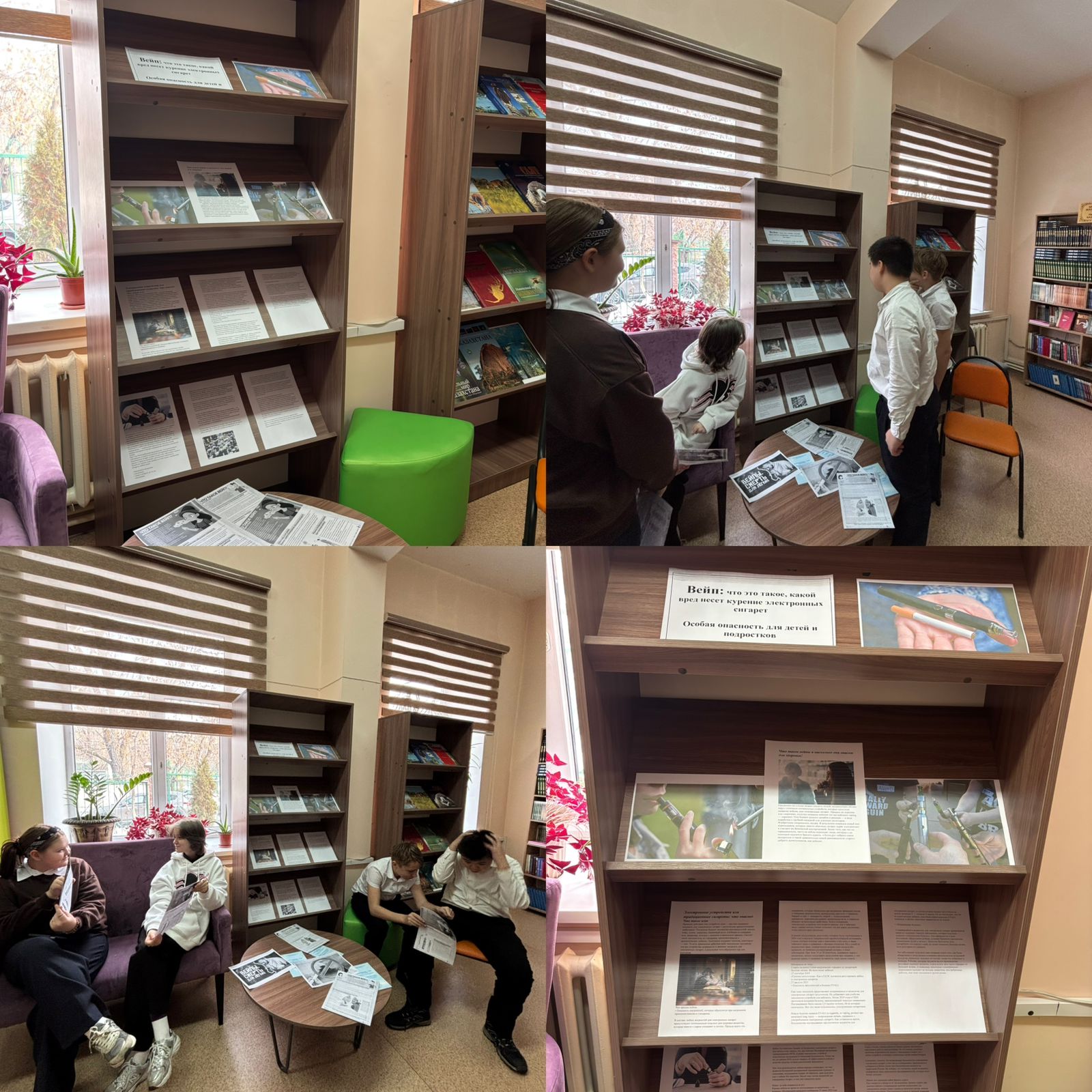 Кітапханадағы иллюстрацияланған көрме " Вейп: бұл не?" / Иллюстрированная выставка в библиотеке " Вейп: что это такое?"
