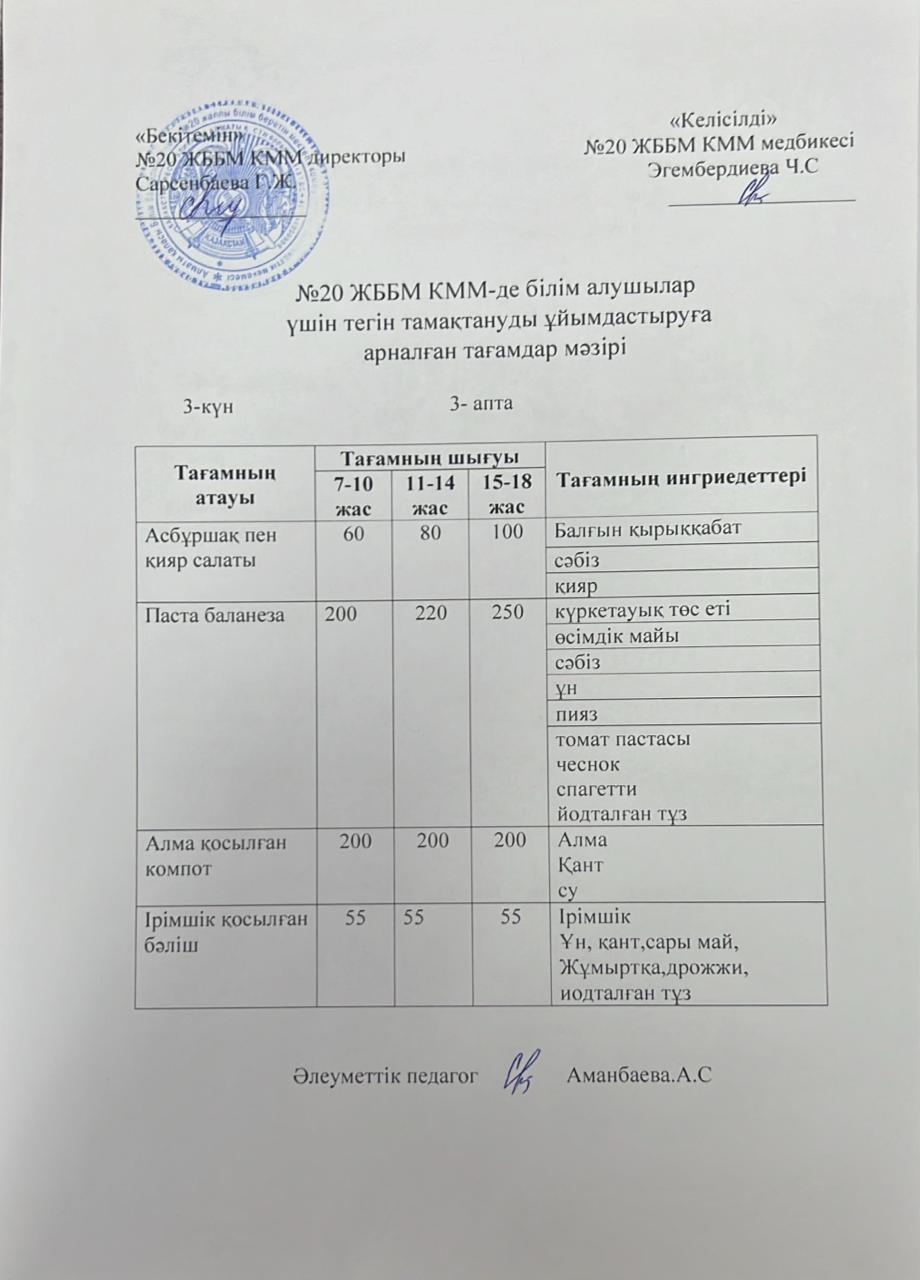 ас мәзірі/меню