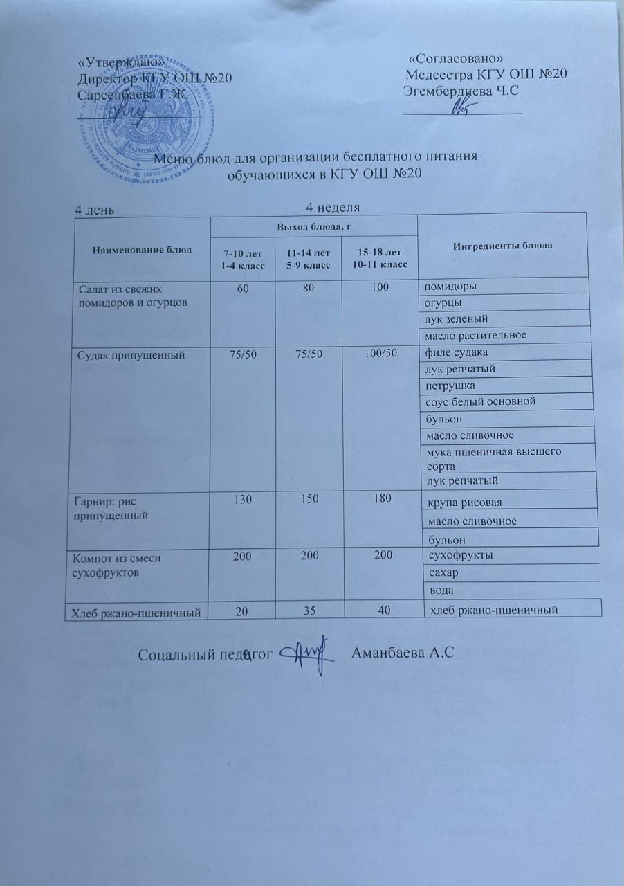 ас мәзірі/меню