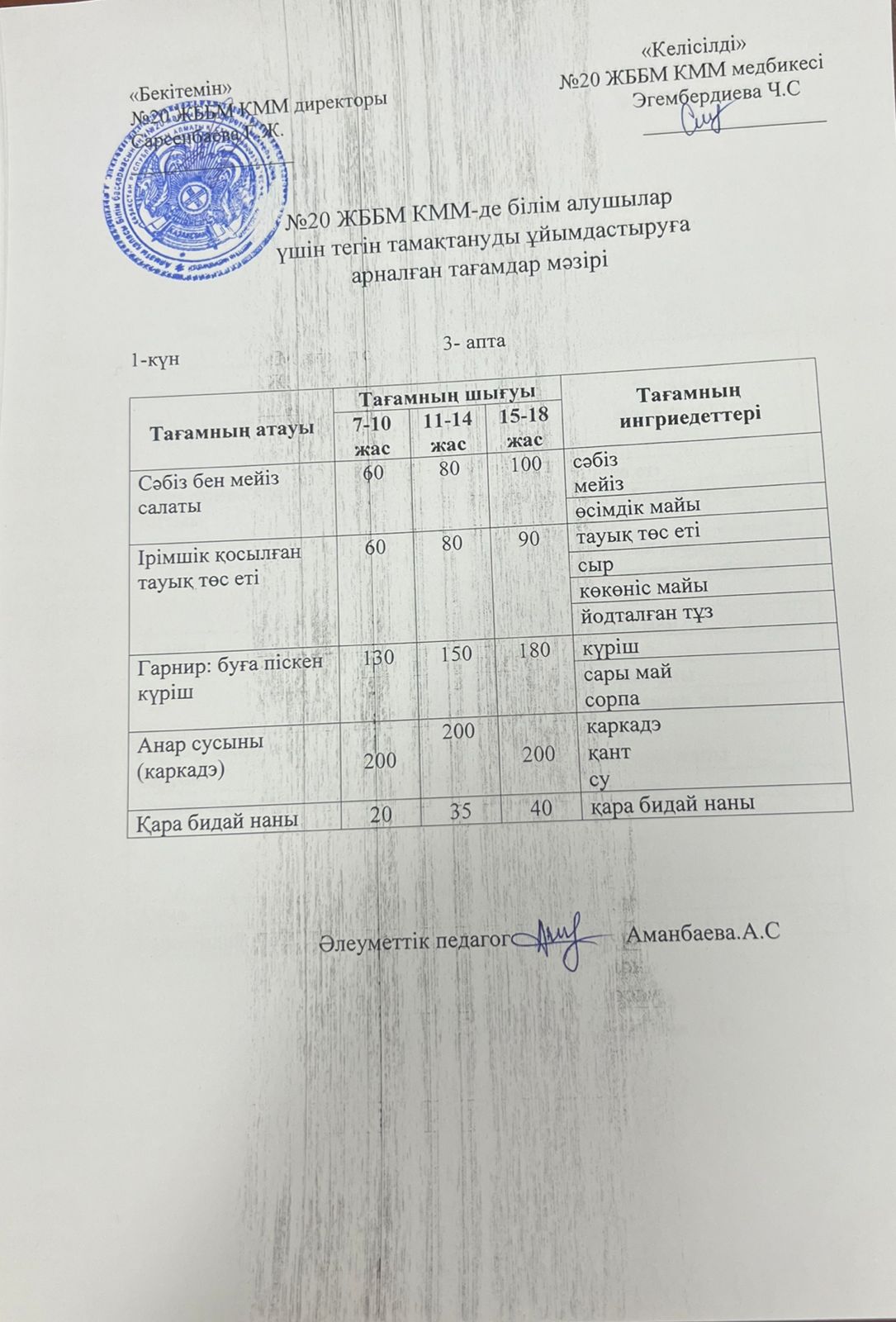 ас мәзірі/меня