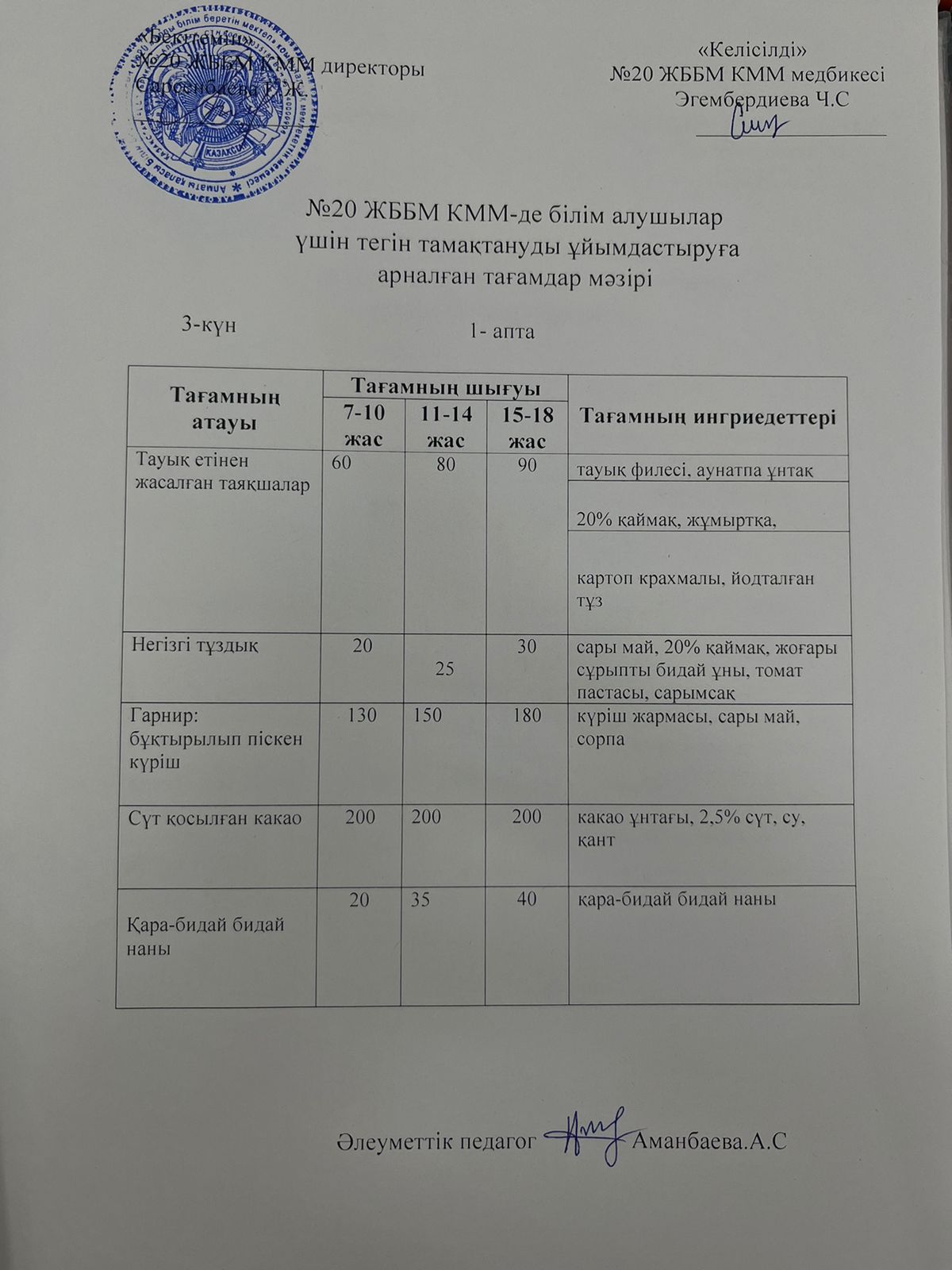 ас мәзірі \ меню